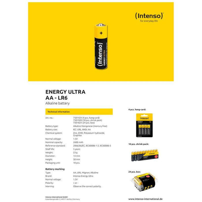 (Intenso) Baterija alkalna, AA LR6/24, 1,5 V, blister 24 kom