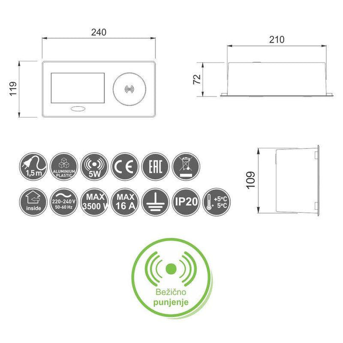 OU utičnica AVAROPLUS bela USB WIFI