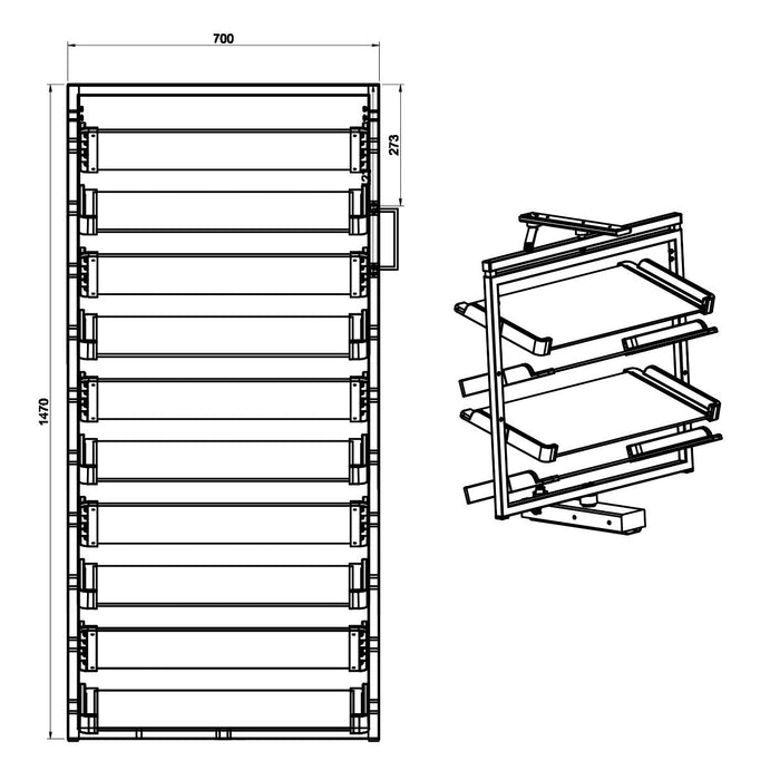 UP cipelar 71x32x163-183cm HS