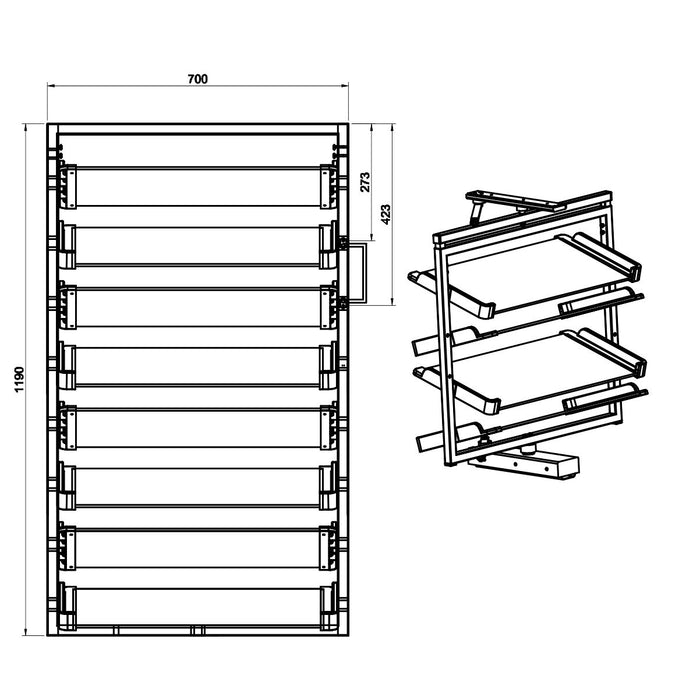 UP cipelar 71x32x135-155cm HS