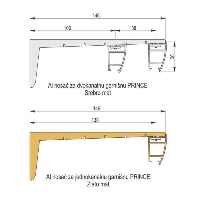 GA02 PRINCE - Dvokanalna garnišna   - Više boja