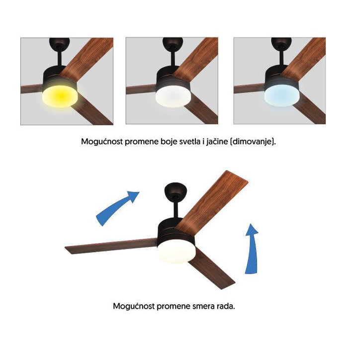 PROSTO plafonski ventilator sa svetlom 132cm