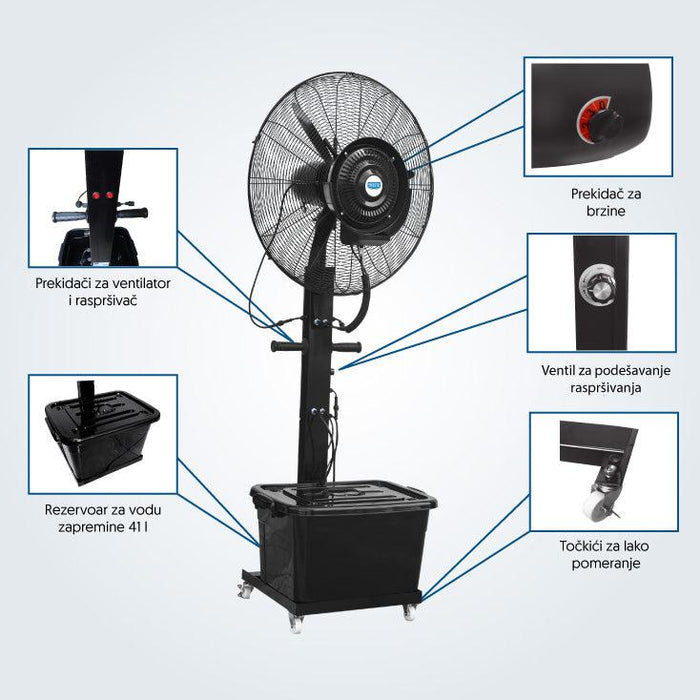 PROSTO ventilator sa raspršivačem 41 l