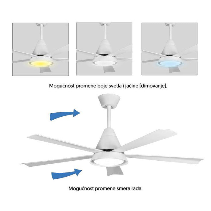 PROSTO plafonski ventilator sa LED svetlom 132cm