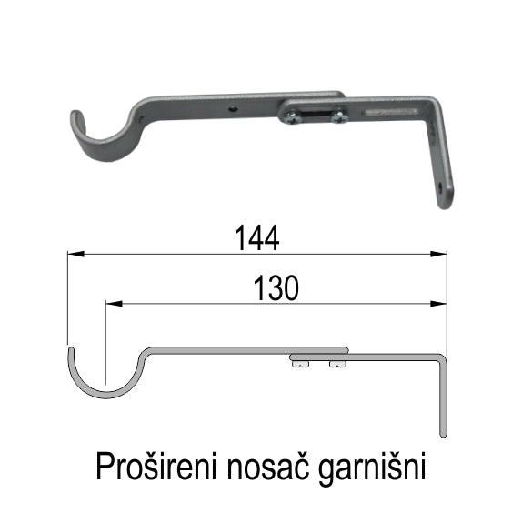 GA02 MARA - Aluminijumska dvokanalna garnišna- Više boja