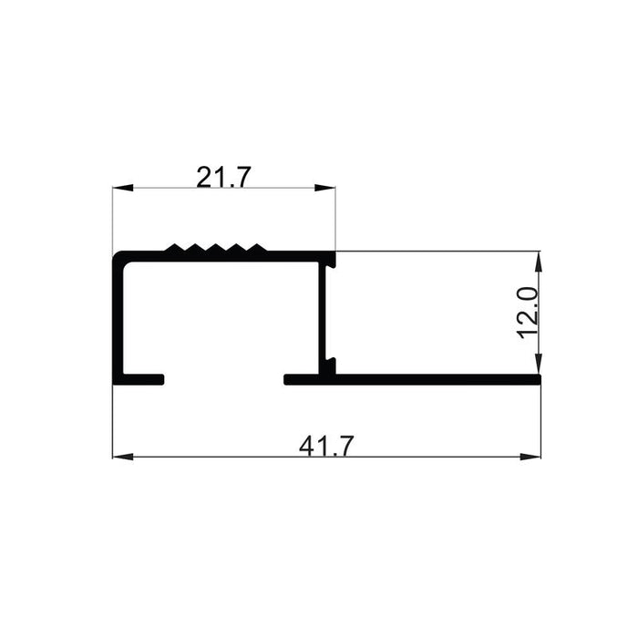 Aluminijumski stepenišni reljefni profil 330 H=12mm