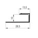 Aluminijumski dekorativni završni „U” profil 2909-10mm