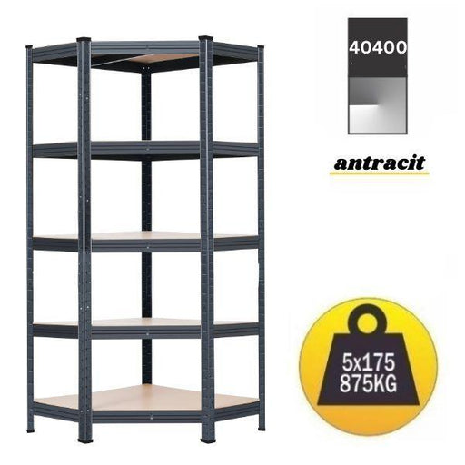Polica UGAO 180x90x90x40cm 5x175kg antracit