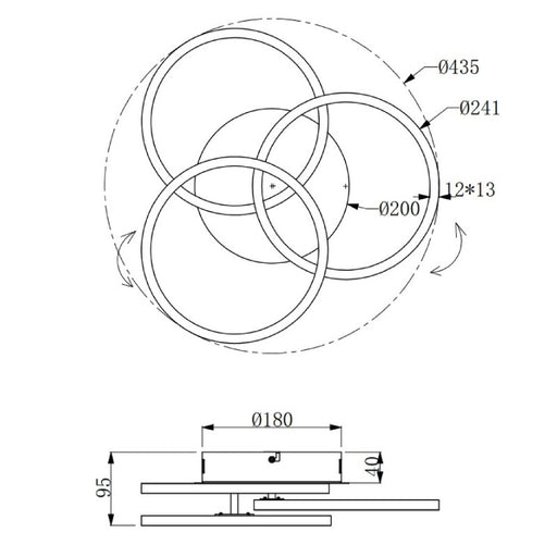 LED PLAFONJERA CIRCLE 27W R62823132 CRNA