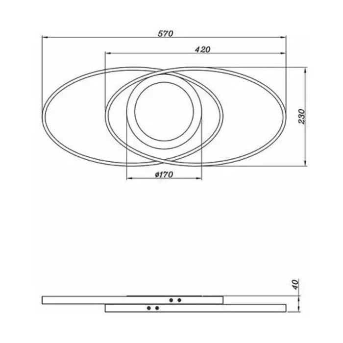 LED PLAFONJERA GALAXY 28W R62991142 ANTRACIT