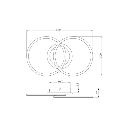 LED PLAFONJERA VENIDA 25W R62783132 CRNA