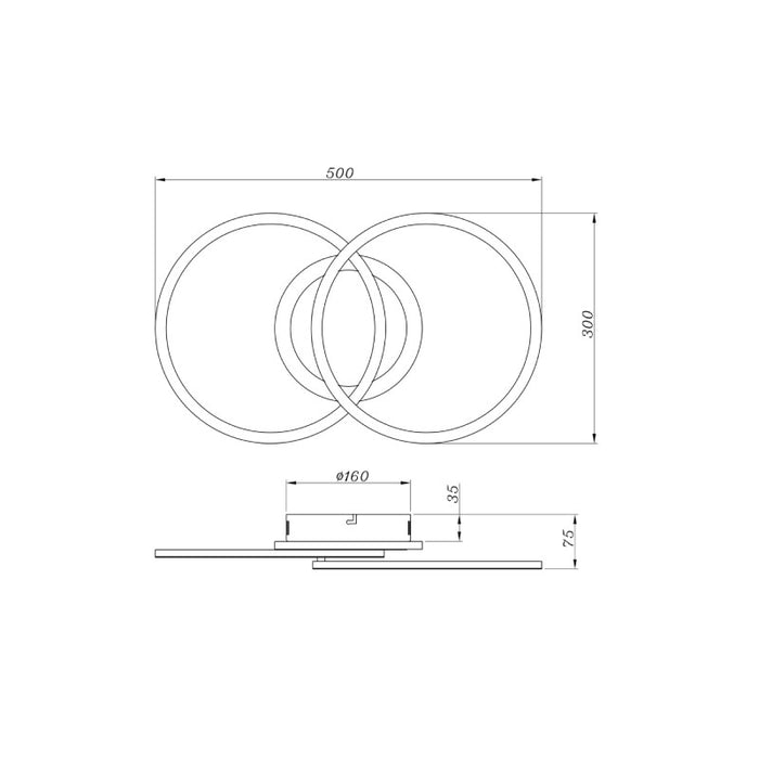 LED PLAFONJERA VENIDA 25W R62783132 CRNA