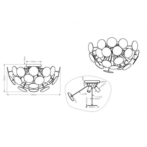 PLAFONJERA DISCALGO 3XE14 HROM 609900357