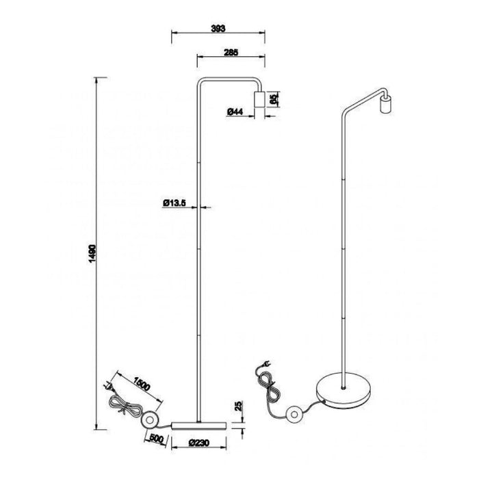 PODNA LAMPA DIALLO 1xE27 CRNA 408000132