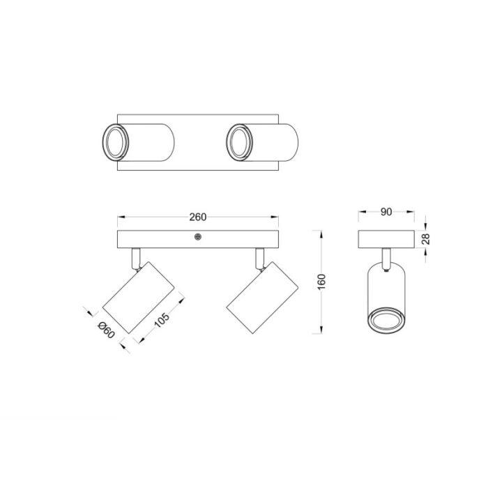 SPOT LAMPA MARLEY 2XGU10 812400207