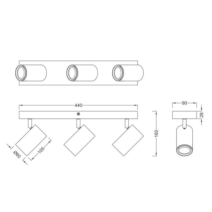 SPOT LAMPA MARLEY 3XGU10 812400307