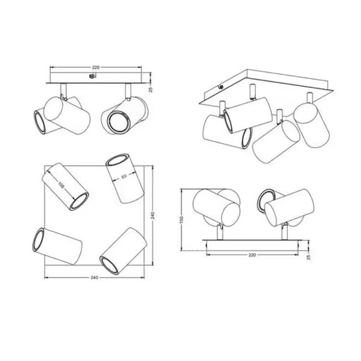 SPOT LAMPA MARLEY 4XGU10 802430401