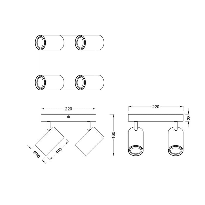 SPOT LAMPA MARLEY 4XGU10 812400407