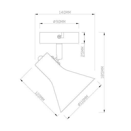 SPOT LAMPA NINA 1XE14 CRNA R80161002