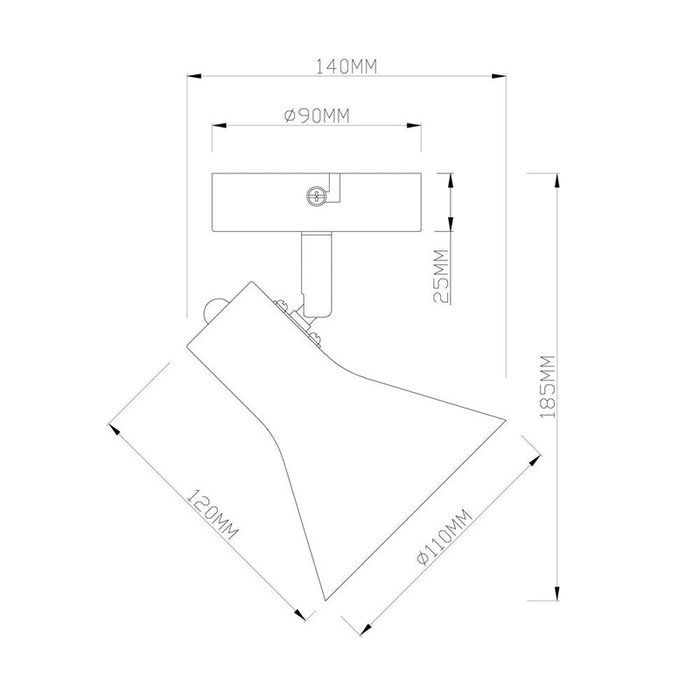 SPOT LAMPA NINA 1XE14 CRNA R80161002