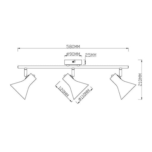 SPOT LAMPA NINA 3XE14 CRNA R80163002