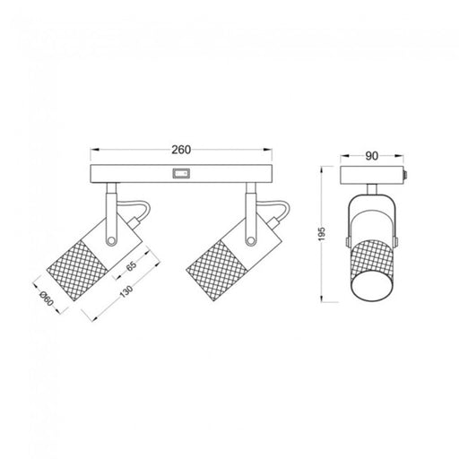 SPOT LAMPA TOSH 2xE14 804370232