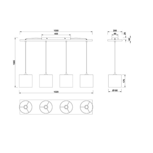 VISILICA ELMAU 4XE27 302100430