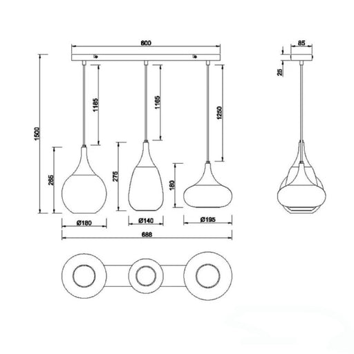 VISILICA LUMINA 3XE14 317000313