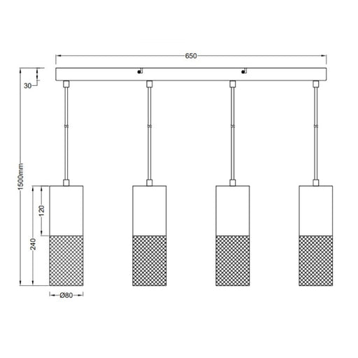 VISILICA TOSH 4xE27 304300434