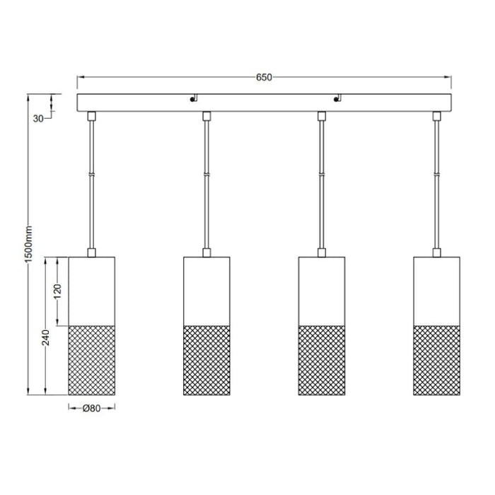 VISILICA TOSH 4xE27 304300434