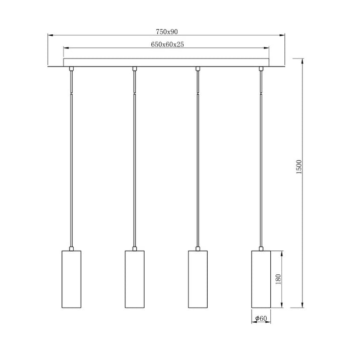 Visilica MARLEY 4xGU10 crna mat 312400432