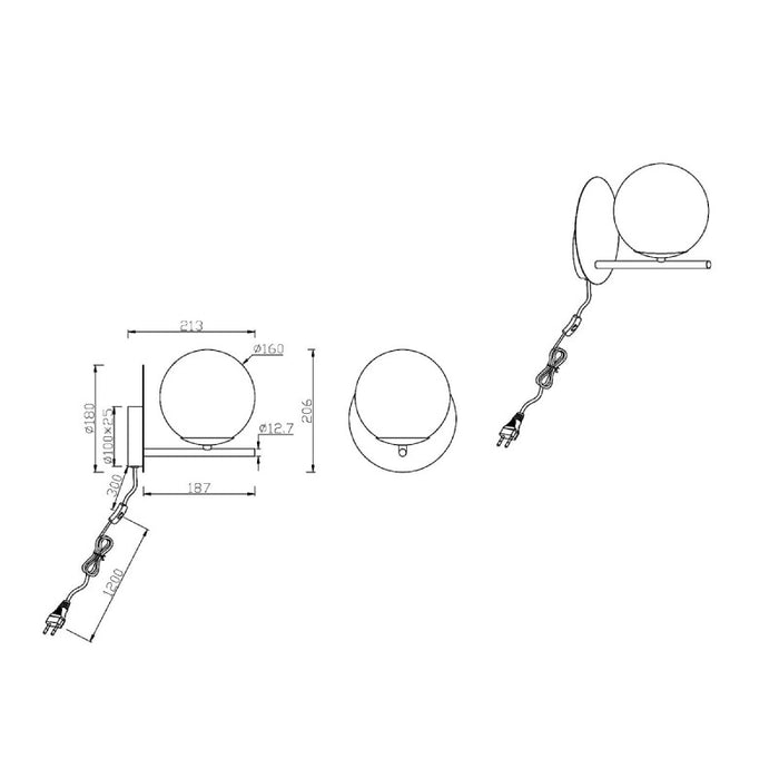 ZIDNA LAMPA PURE 1XE14 ANTRACIT 202000142