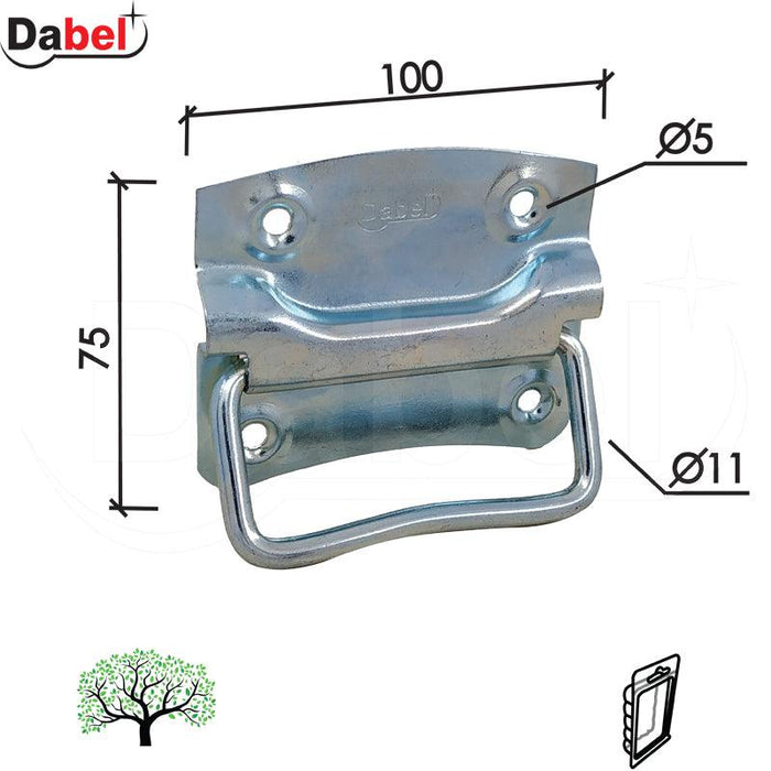 Ručka za sanduk RK1 ZnB 100mm DSP