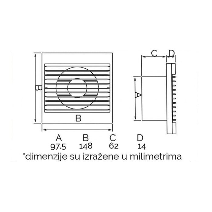 Izduvni ventilator 100mm