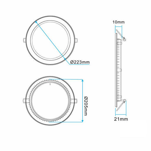 LED ugradna panel lampa 18W toplo bela