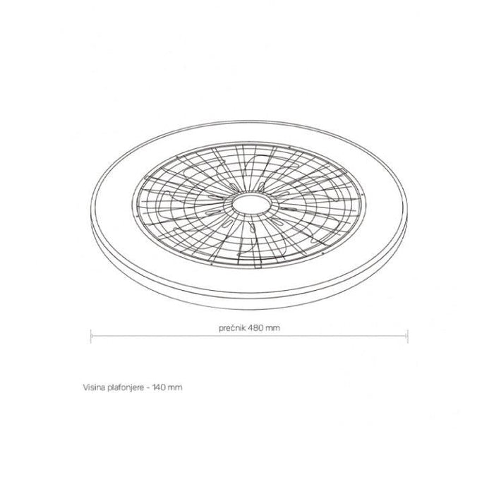 Dimabilna LED plafonjera 48W sa ventilatorom