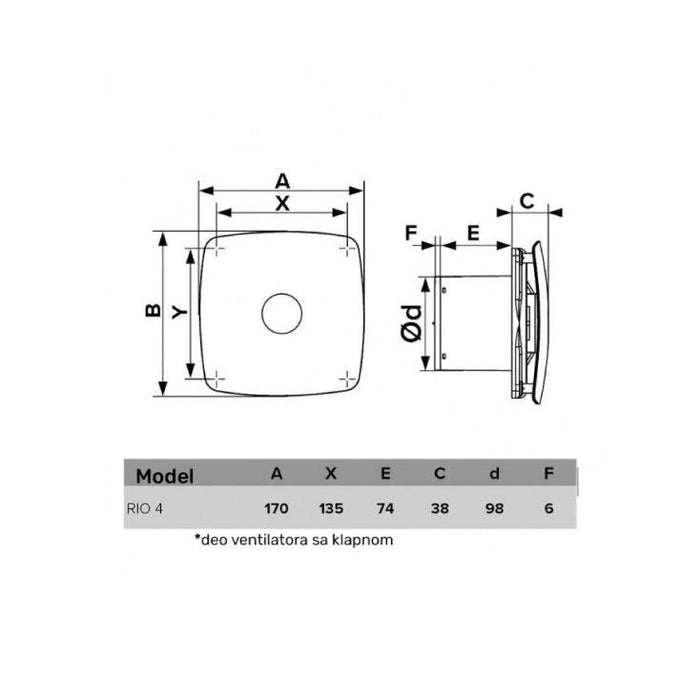 Izduvni ventilator 100mm